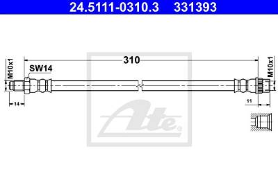 Bremsschlauch Vorderachse ATE 24.5111-0310.3