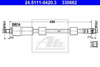 Bremsschlauch Vorderachse ATE 24.5111-0420.3