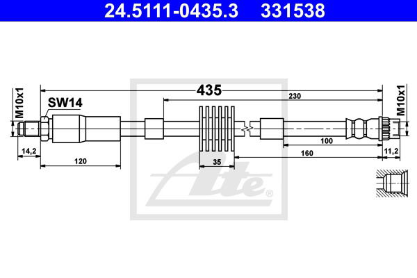 Bremsschlauch Vorderachse ATE 24.5111-0435.3