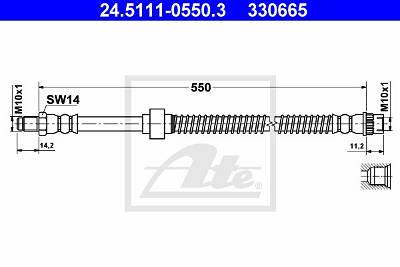 Bremsschlauch Vorderachse ATE 24.5111-0550.3