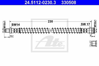 Bremsschlauch Hinterachse links ATE 24.5112-0230.3
