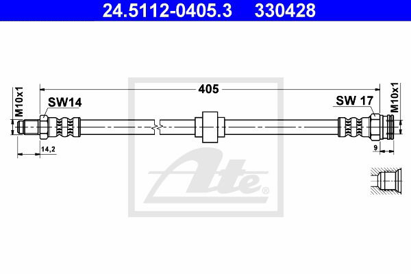 Bremsschlauch Vorderachse ATE 24.5112-0405.3