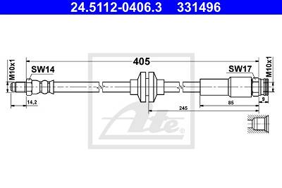 Bremsschlauch Vorderachse ATE 24.5112-0406.3