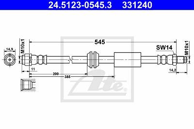 Bremsschlauch Vorderachse ATE 24.5123-0545.3