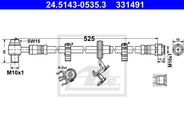 Bremsschlauch Vorderachse links ATE 24.5143-0535.3