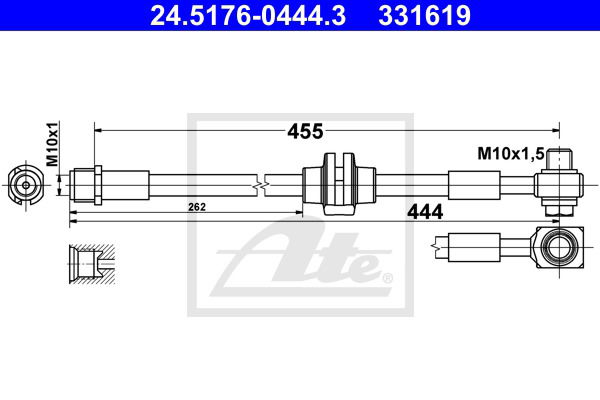 Bremsschlauch Vorderachse links ATE 24.5176-0444.3