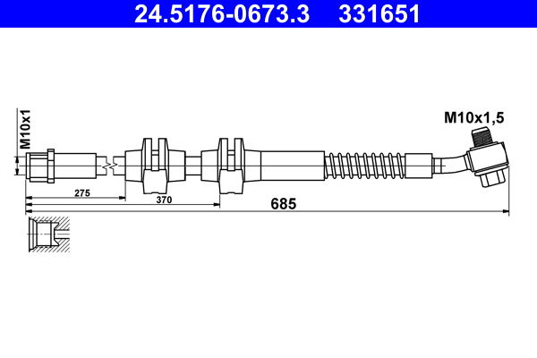 Bremsschlauch Vorderachse links ATE 24.5176-0673.3