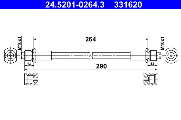 Bremsschlauch ATE 24.5201-0264.3