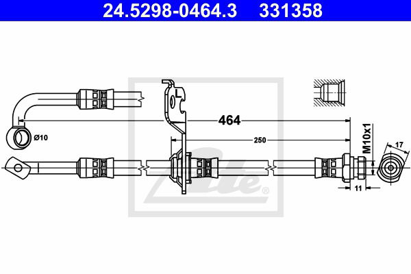 Bremsschlauch Hinterachse links ATE 24.5298-0464.3