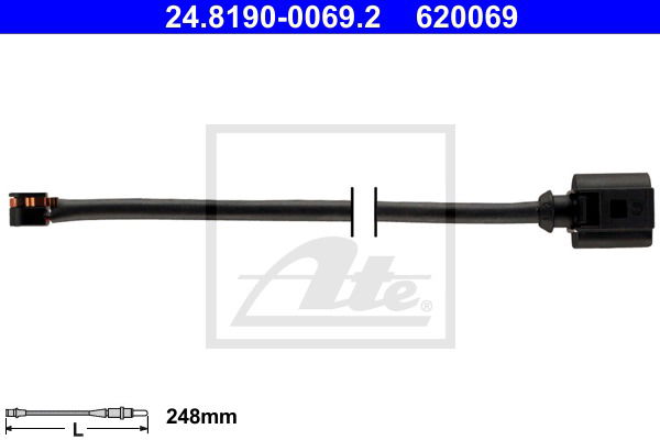 Warnkontakt, Bremsbelagverschleiß Vorderachse ATE 24.8190-0069.2