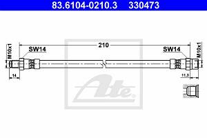 Bremsschlauch Hinterachse links ATE 83.6104-0210.3