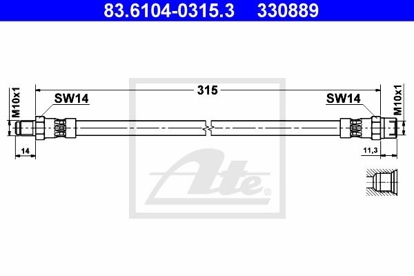 Bremsschlauch ATE 83.6104-0315.3