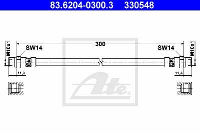 Bremsschlauch Hinterachse ATE 83.6204-0300.3