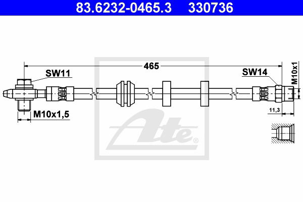 Bremsschlauch Vorderachse ATE 83.6232-0465.3