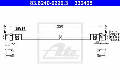 Bremsschlauch Hinterachse ATE 83.6240-0220.3