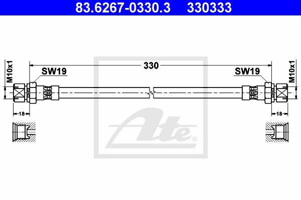 Bremsschlauch Vorderachse ATE 83.6267-0330.3