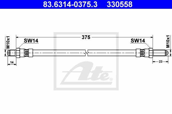 Bremsschlauch Vorderachse ATE 83.6314-0375.3