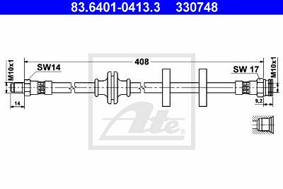 Bremsschlauch Vorderachse ATE 83.6401-0413.3