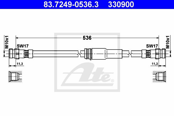 Bremsschlauch Vorderachse ATE 83.7249-0536.3