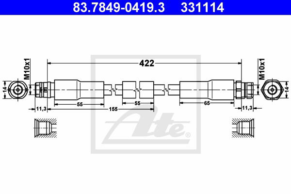 Bremsschlauch Vorderachse ATE 83.7849-0419.3