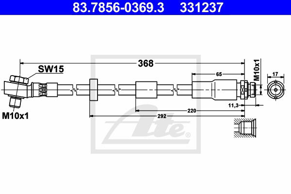 Bremsschlauch Hinterachse ATE 83.7856-0369.3