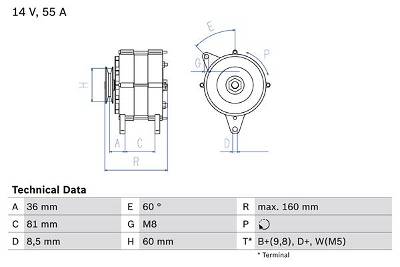 Generator Bosch 0 986 036 020