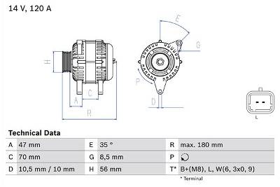 Generator Bosch 0 986 043 091