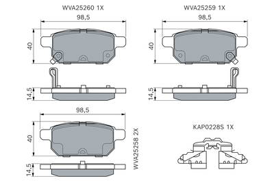 Bremsbelagsatz, Scheibenbremse Hinterachse Bosch 0 986 494 748