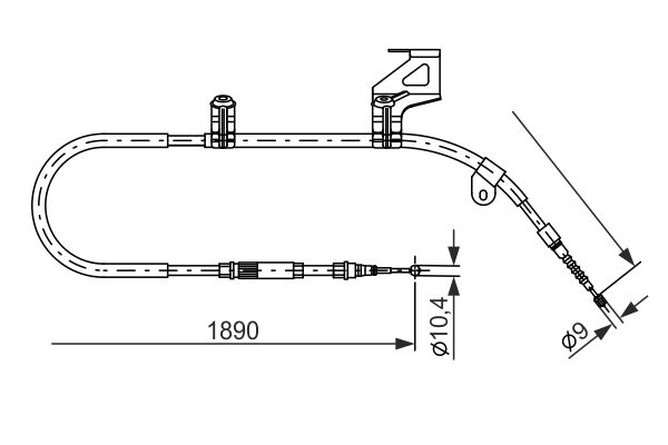 Seilzug, Feststellbremse hinten rechts Bosch 1 987 477 804