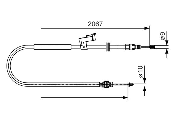 Seilzug, Feststellbremse hinten rechts Bosch 1 987 482 134