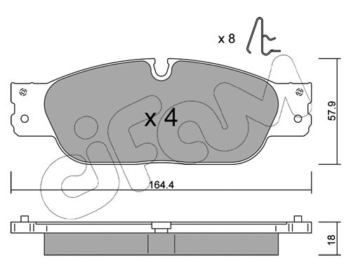 Bremsbelagsatz, Scheibenbremse Vorderachse Cifam 822-1189-0