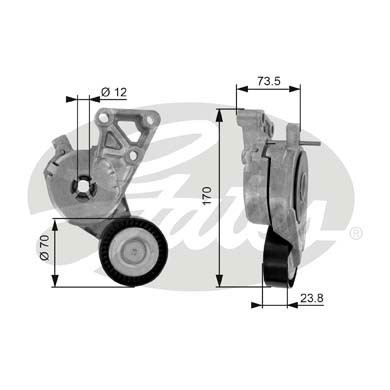 Spannrolle, Keilrippenriemen Gates T38148