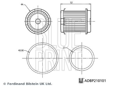 Hydraulikfilter, Automatikgetriebe innen Blue Print ADBP210101