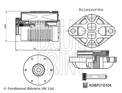 Hydraulikfilter, Lamellenkupplung-Allradantrieb Blue Print ADBP210104