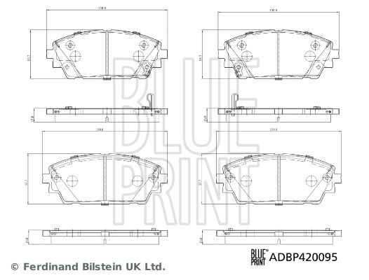blueprint Bremsbelagsatz, Scheibenbremse Vorderachse Blue Print ADBP420095