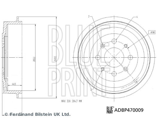 Bremstrommel Hinterachse Blue Print ADBP470009