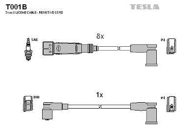 Zündleitungssatz Tesla T001B
