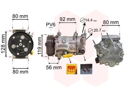 Kompressor, Klimaanlage Van Wezel 0900K255
