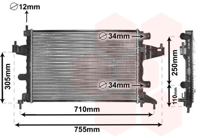 Kühler, Motorkühlung Van Wezel 37002303