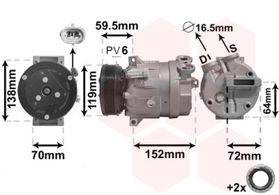 Kompressor, Klimaanlage Van Wezel 3700K279