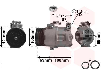 Kompressor, Klimaanlage Van Wezel 3700K358