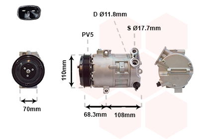 vanwezel Kompressor, Klimaanlage Van Wezel 3700K418