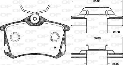 Bremsbelagsatz, Scheibenbremse Hinterachse Open Parts BPA0263.50