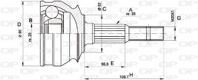 Gelenksatz, Antriebswelle Vorderachse radseitig Open Parts CVJ5007.10