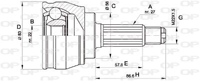 Gelenksatz, Antriebswelle radseitig Open Parts CVJ5241.10