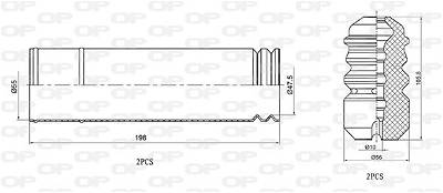 Staubschutzsatz, Stoßdämpfer Hinterachse Open Parts DCK5071.04