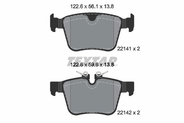 Bremsbelagsatz, Scheibenbremse Hinterachse Textar 2214103