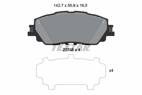 Bremsbelagsatz, Scheibenbremse Vorderachse Textar 2276801