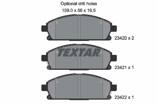 Bremsbelagsatz, Scheibenbremse Vorderachse Textar 2342001