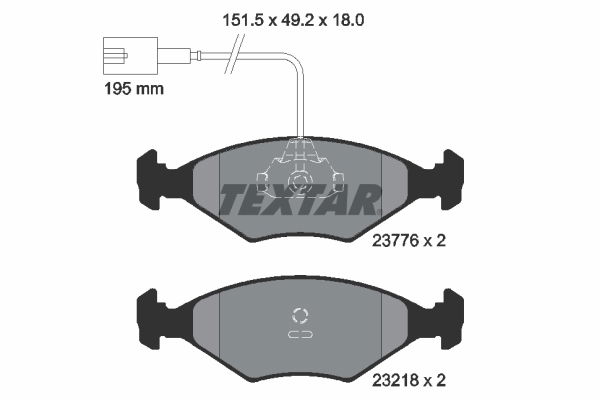 Bremsbelagsatz, Scheibenbremse Vorderachse Textar 2377601